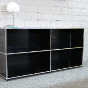 USM Haller Sideboard 2 OH 4 Fächer offen graphitschwarz