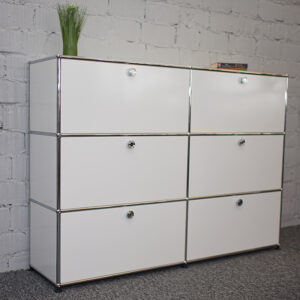 USM Haller Sideboard 3 OH mit Klappen und HR-Auszügen reinweiss