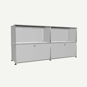 USM Haller Sideboard reinweiss mit 2 Klappen und 2 Fächer vorne offen