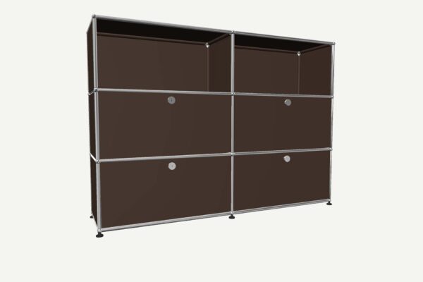 USM Haller Sideboard stahlblau mit 4 Klappen und 2 Fächer vorne offen