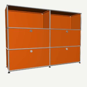 USM Haller Sideboard stahlblau mit 4 Klappen und 2 Fächer vorne offen