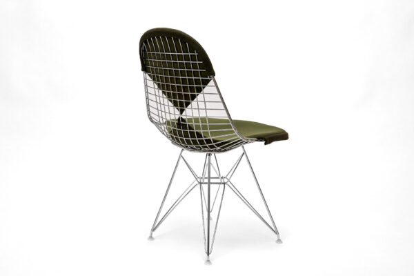 Vitra Wire Chair DKR Stoff olivgrün Ansicht von hinten