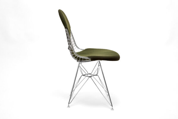 Vitra Wire Chair DKR Stoff olivgrün Profilansicht