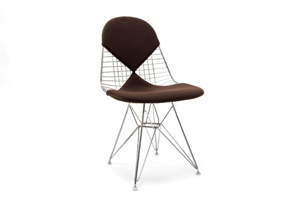 Vitra Wire Chair DKR Stoff braun seitliche Ansicht