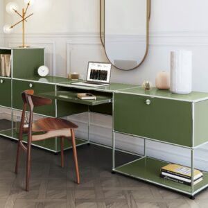 USM Haller Sideboard mit integriertem Arbeitsplatz olivgrün Zoom